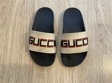 white gucci flip flops size 10|Gucci blondie flip flop women.